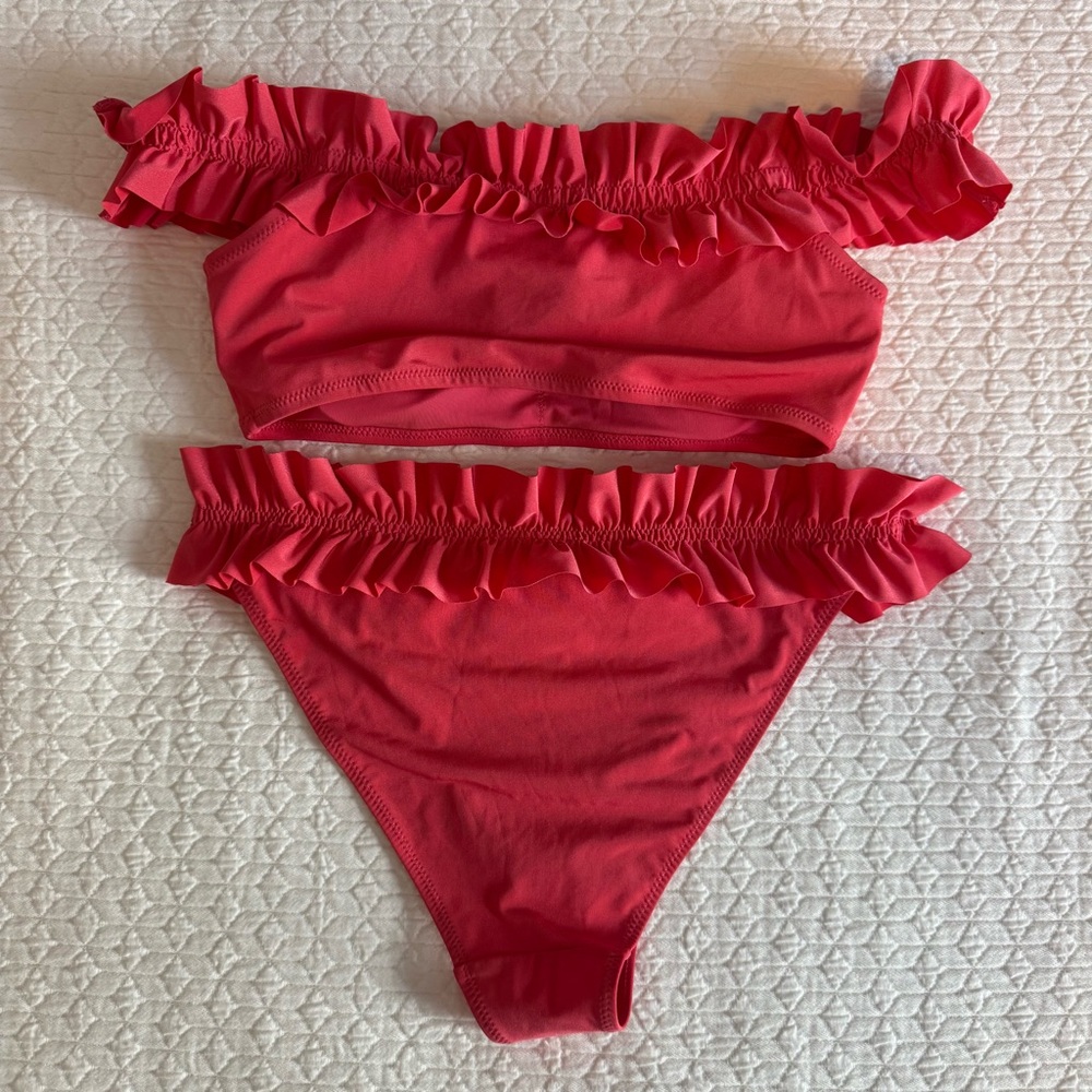 H&M Women's Ruffled Pink Bikini Set - Picture 2 of 3